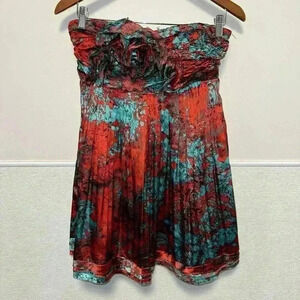 Deja Vu Strapless Formal Style Dress / Red & Blue